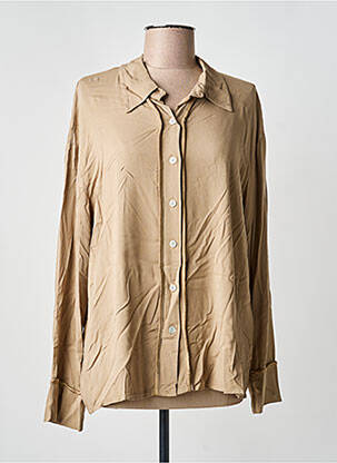 Chemisier coupe fluide manches longues beige MADE IN ITALY femme