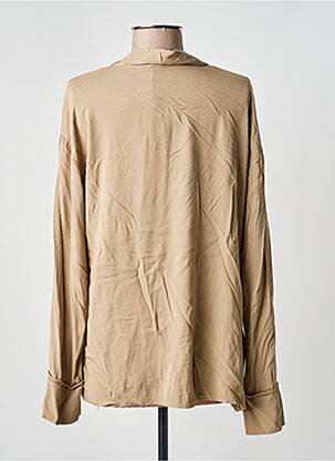 Chemisier coupe fluide manches longues beige MADE IN ITALY femme