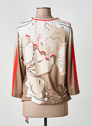 T-shirt manches 3/4 manches 3/4 beige FRANK WALDER femme