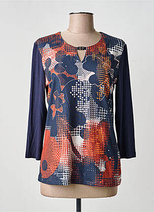 T-shirt manches 3/4 manches 3/4 bleu BARBARA LEBEK femme