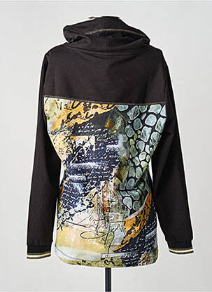 Sweat-shirt à capuche stretch manches longues noir DOLCEZZA femme