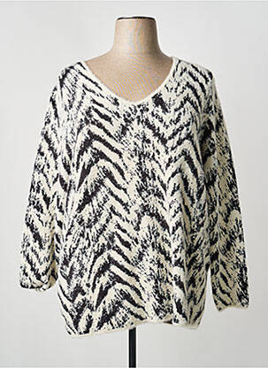 Pull coupe droite manches longues beige GREGORY PAT femme