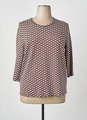 T-shirt manches 3/4 manches 3/4 marron FRANK WALDER femme