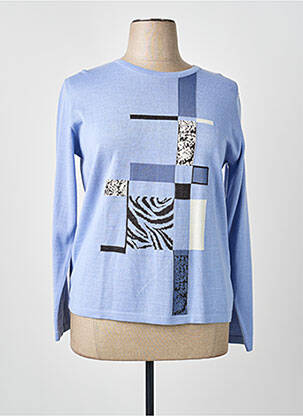 Pull coupe cintrée manches longues bleu TELMAIL femme