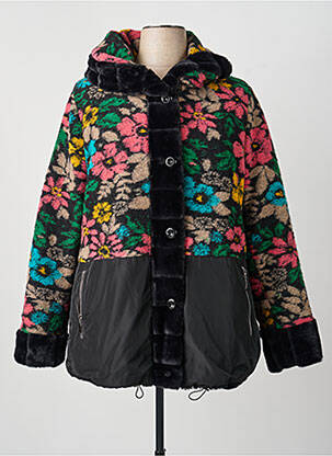 Manteau court capuche a capuche noir TINTA STYLE femme