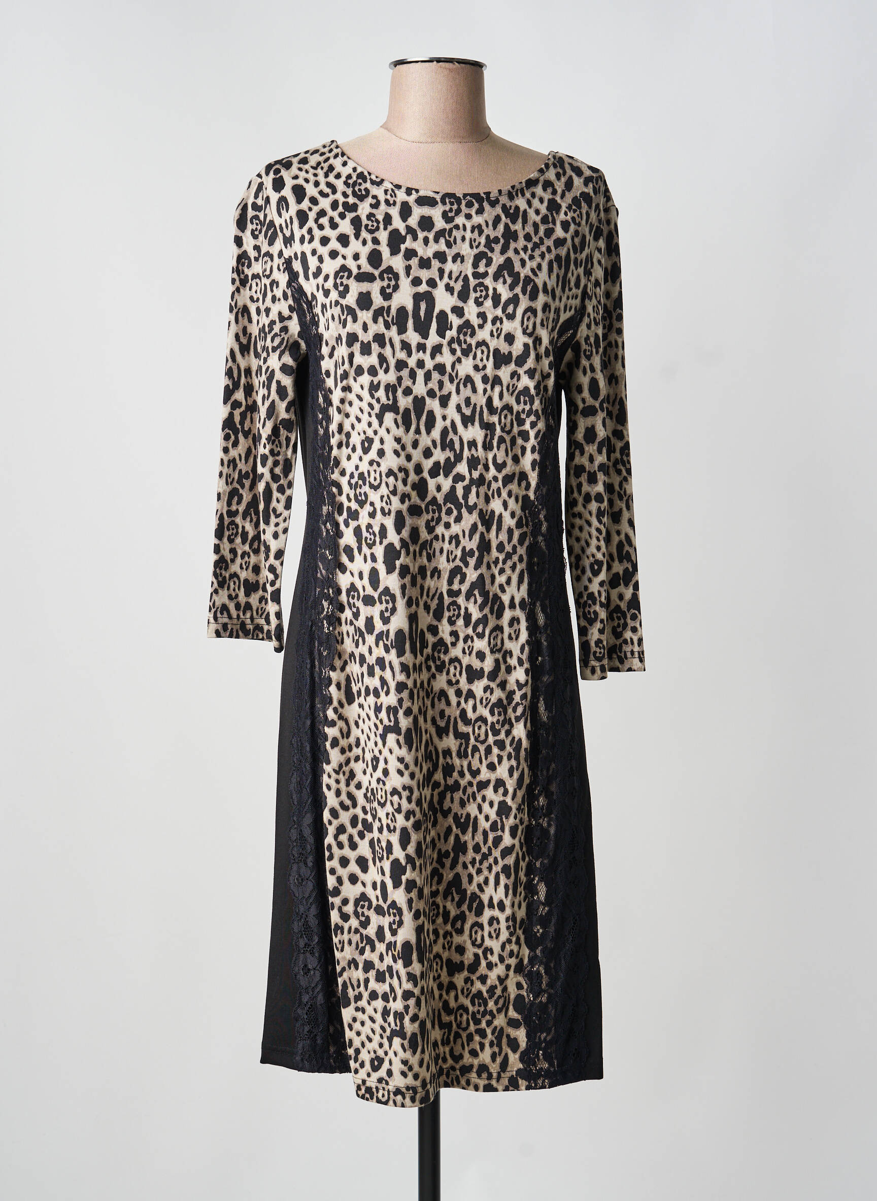 Robe mi-longue manches longues manches longues noir BETTY BARCLAY femme