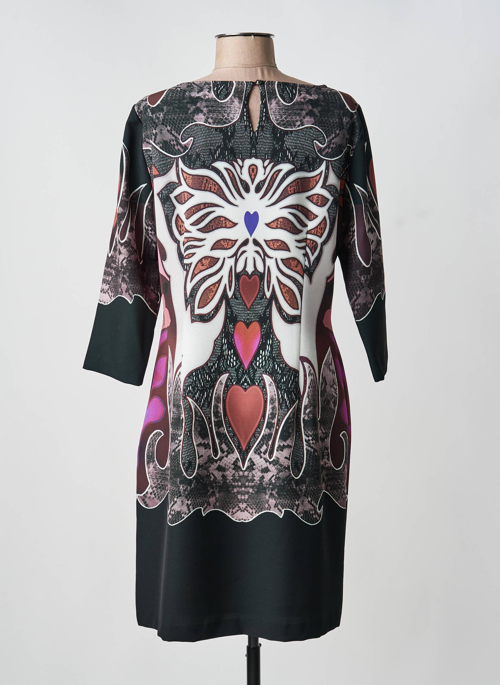 Robe mi-longue manches 3/4 manches 3/4 noir DIVAS femme