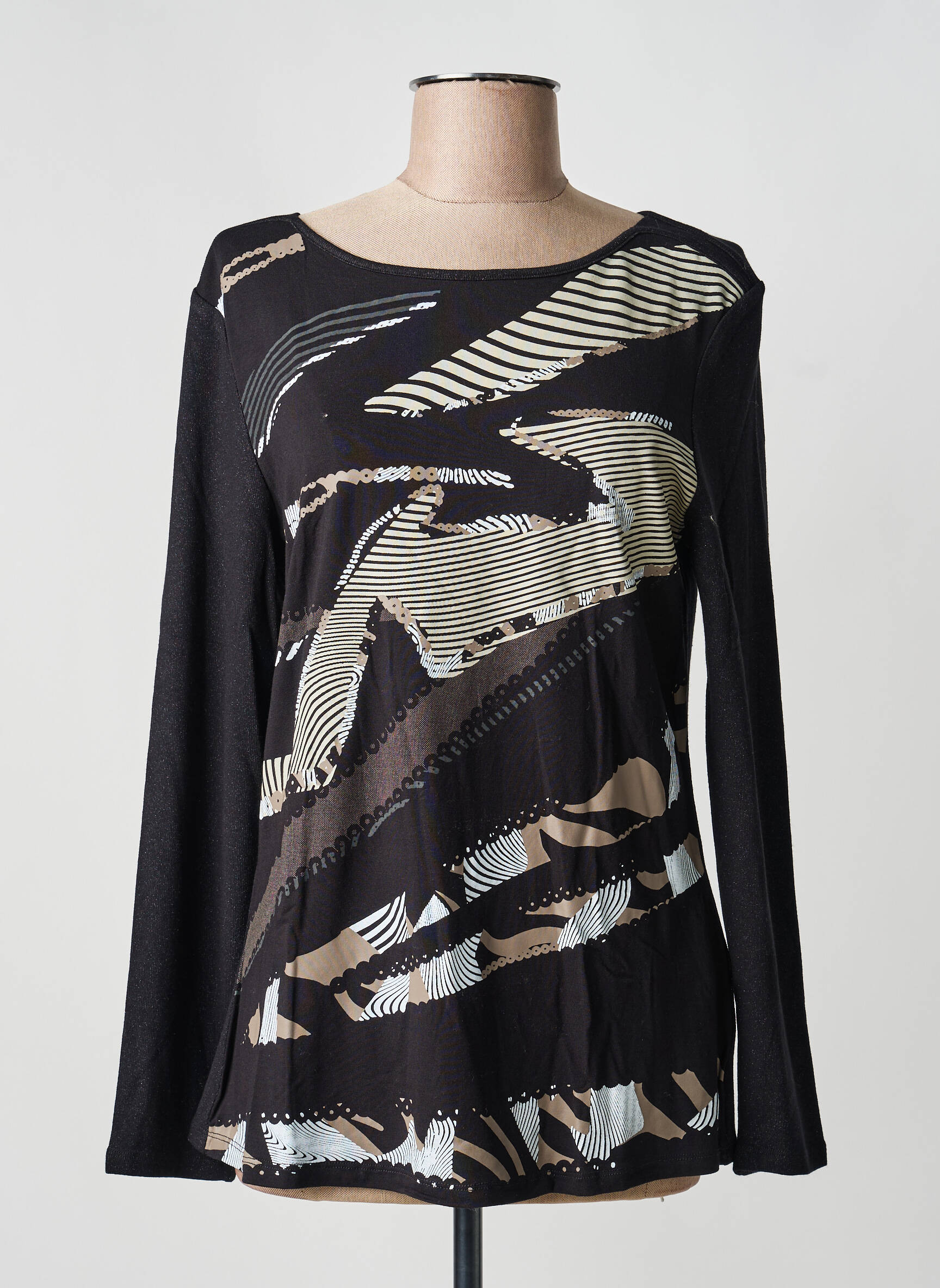 Top stretch manches longues noir BARBARA LEBEK femme