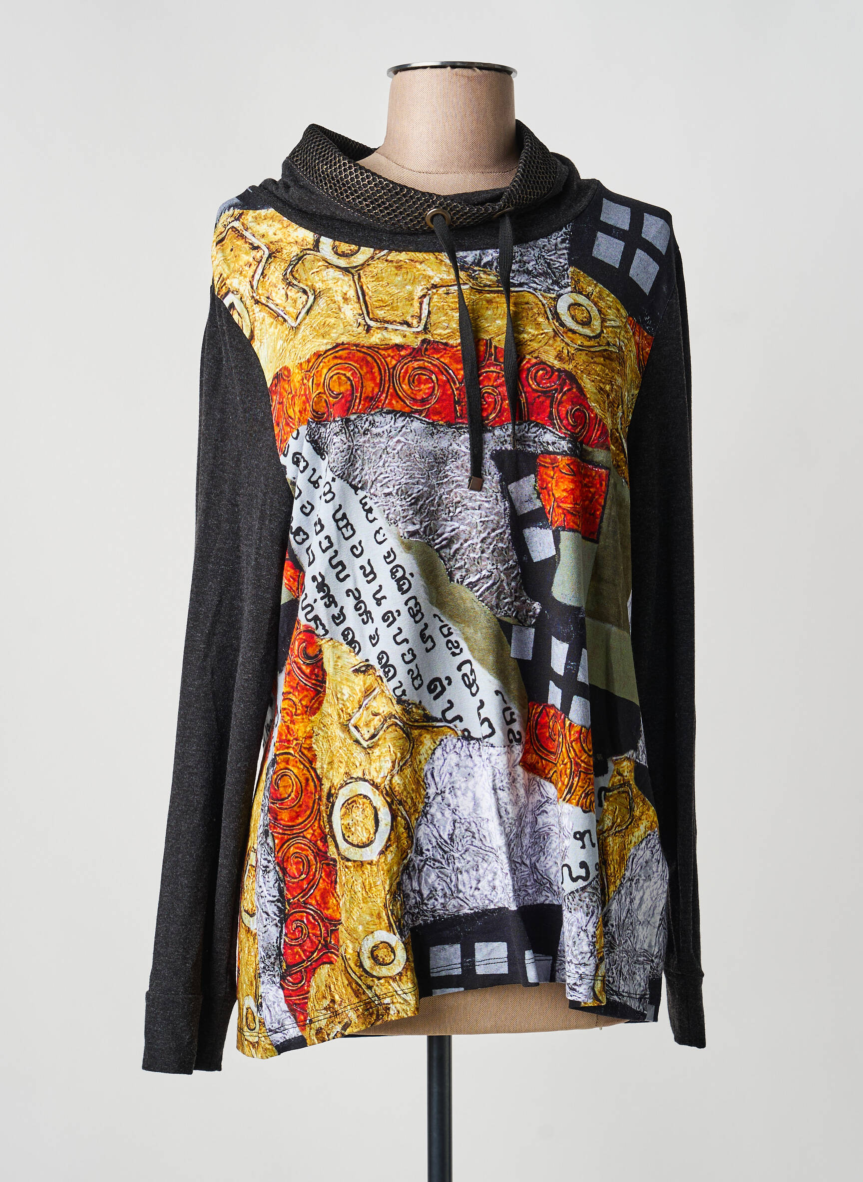 T-shirt manches longues manches longues noir DOLCEZZA femme