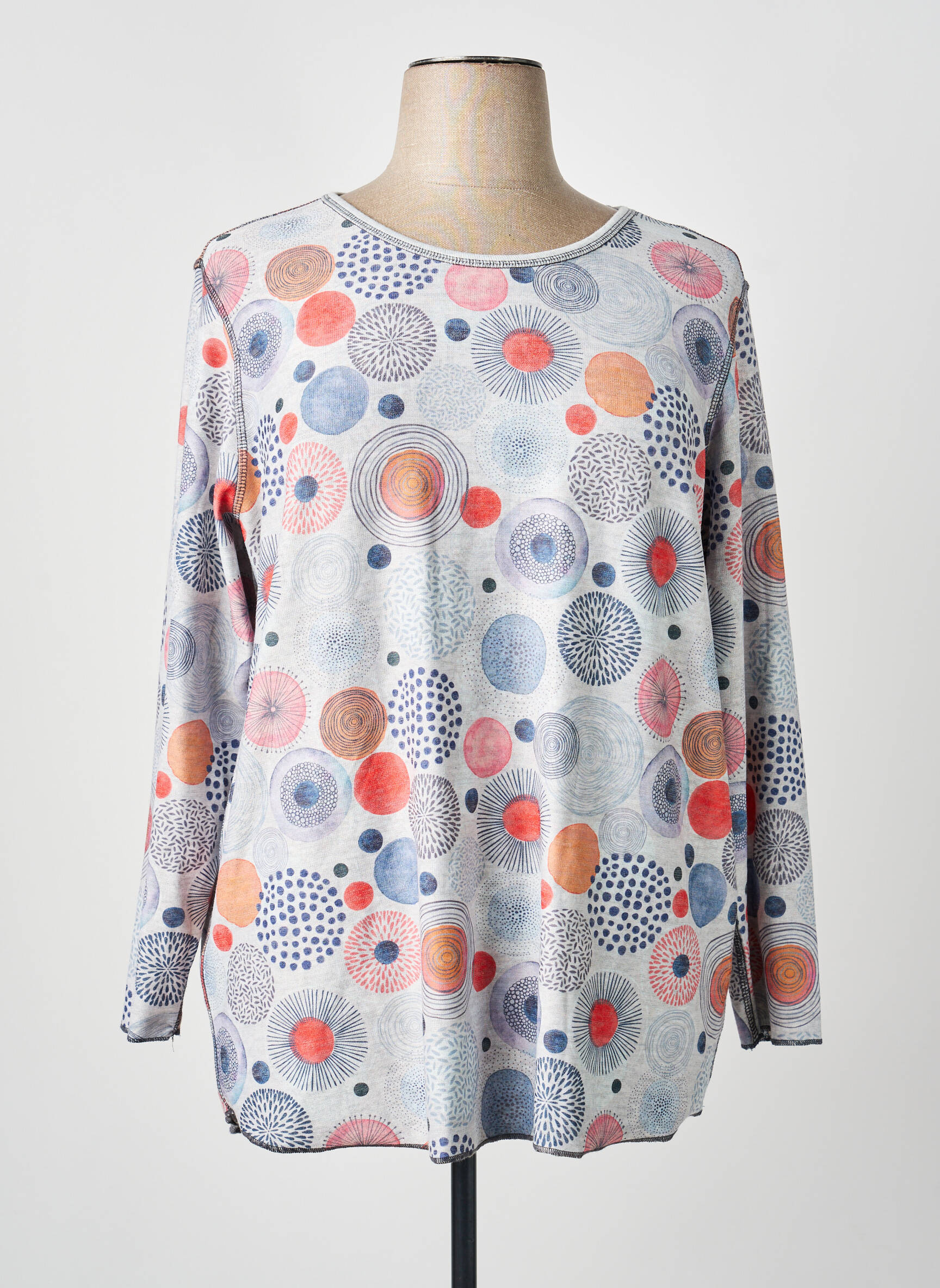 Top stretch manches longues gris CAPUCCINO femme