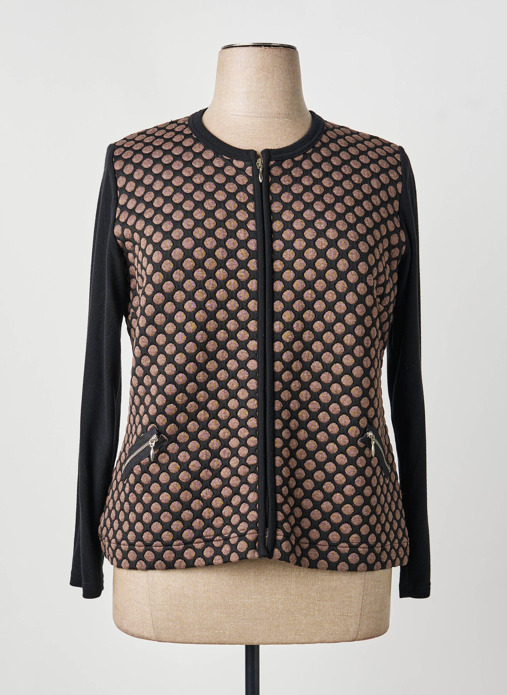 Gilet manches longues col rond noir TELMAIL femme