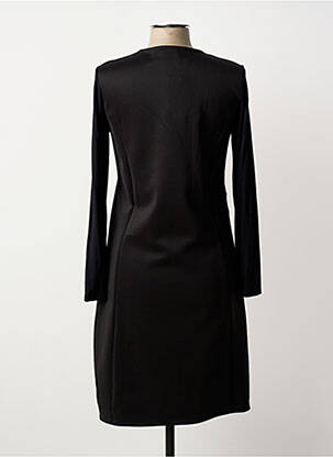 Robe mi-longue imprimé fantaisie manches longues noir GUY DUBOUIS femme
