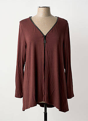 Top stretch manches longues marron AN II VITO femme
