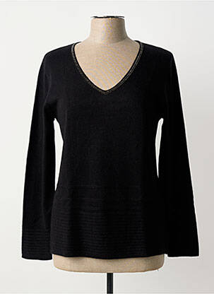Pull coupe cintrée manches longues noir FUEGOLITA femme