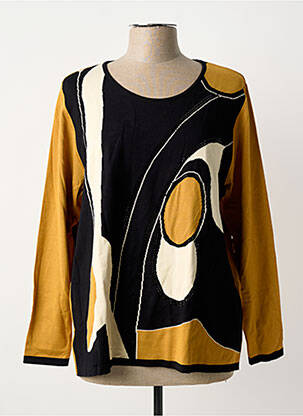 Pull coupe cintrée manches longues jaune GUY DUBOUIS femme
