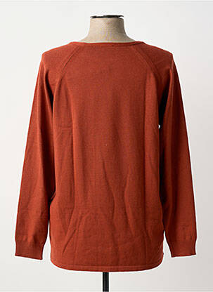 Pull col bateau manches longues orange BARBARA LEBEK femme