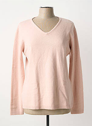 Pull coupe cintrée manches longues rose COULEURS DU TEMPS femme