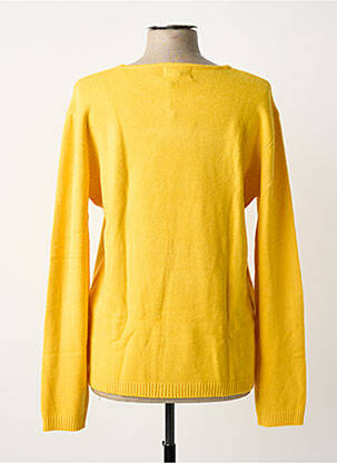 Pull coupe cintrée manches longues jaune COULEURS DU TEMPS femme