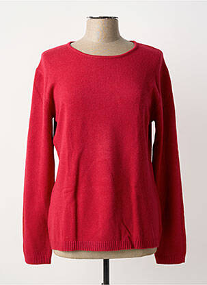 Pull coupe cintrée manches longues rouge COULEURS DU TEMPS femme