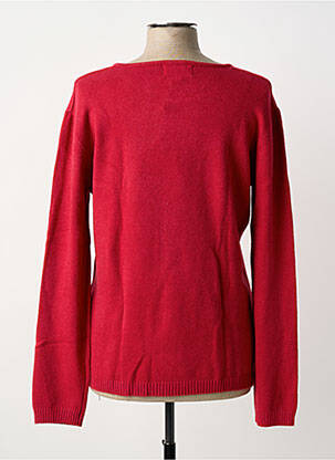 Pull coupe cintrée manches longues rouge COULEURS DU TEMPS femme