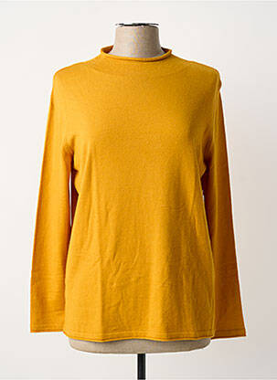 Pull coupe cintrée manches longues jaune FRANK WALDER femme