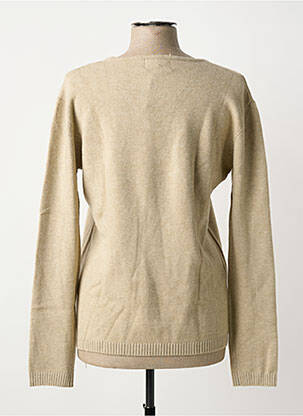 Pull coupe cintrée manches longues beige COULEURS DU TEMPS femme
