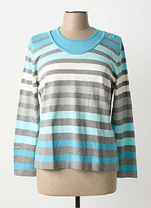Pull tissage chiné manches longues bleu RABE femme