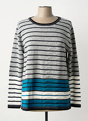 Pull tissage chiné manches longues gris CAPUCCINO femme