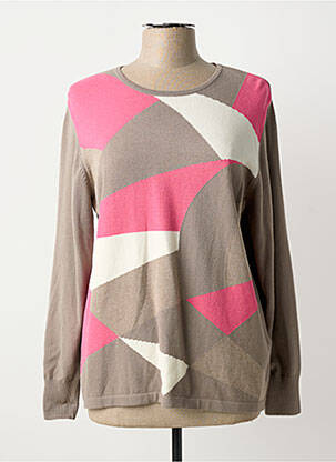 Pull maille souple et aérée manches longues marron RABE femme