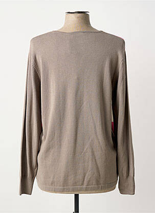 Pull maille souple et aérée manches longues marron RABE femme