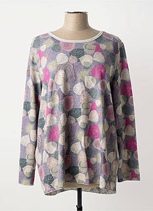 Pull tissage chiné manches longues gris CAPUCCINO femme