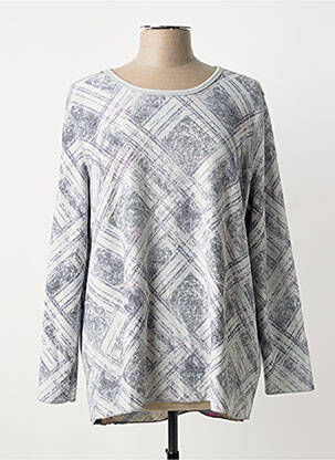 Pull tissage chiné manches longues gris CAPUCCINO femme