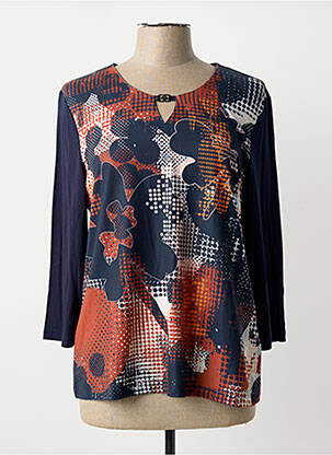 T-shirt manches 3/4 manches 3/4 bleu BARBARA LEBEK femme