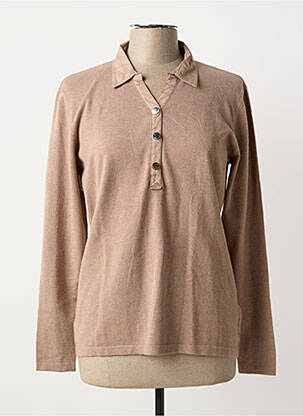 Pull tissage chiné manches longues marron ANANKE femme