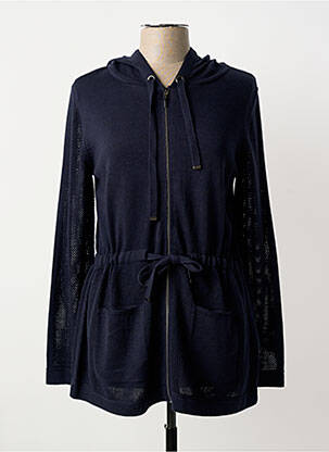 Gilet manches longues col rond bleu BARBARA LEBEK femme