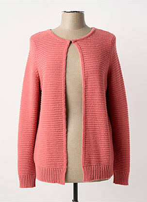 Gilet manches longues col rond rose BARBARA LEBEK femme