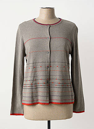 Gilet manches longues col rond gris TELMAIL femme