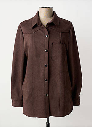 Veste casual tissage suedine marron FRANK WALDER femme