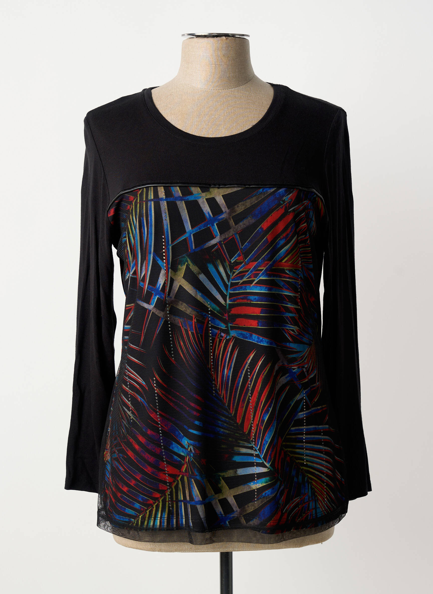 T-shirt manches longues manches longues noir GUY DUBOUIS femme