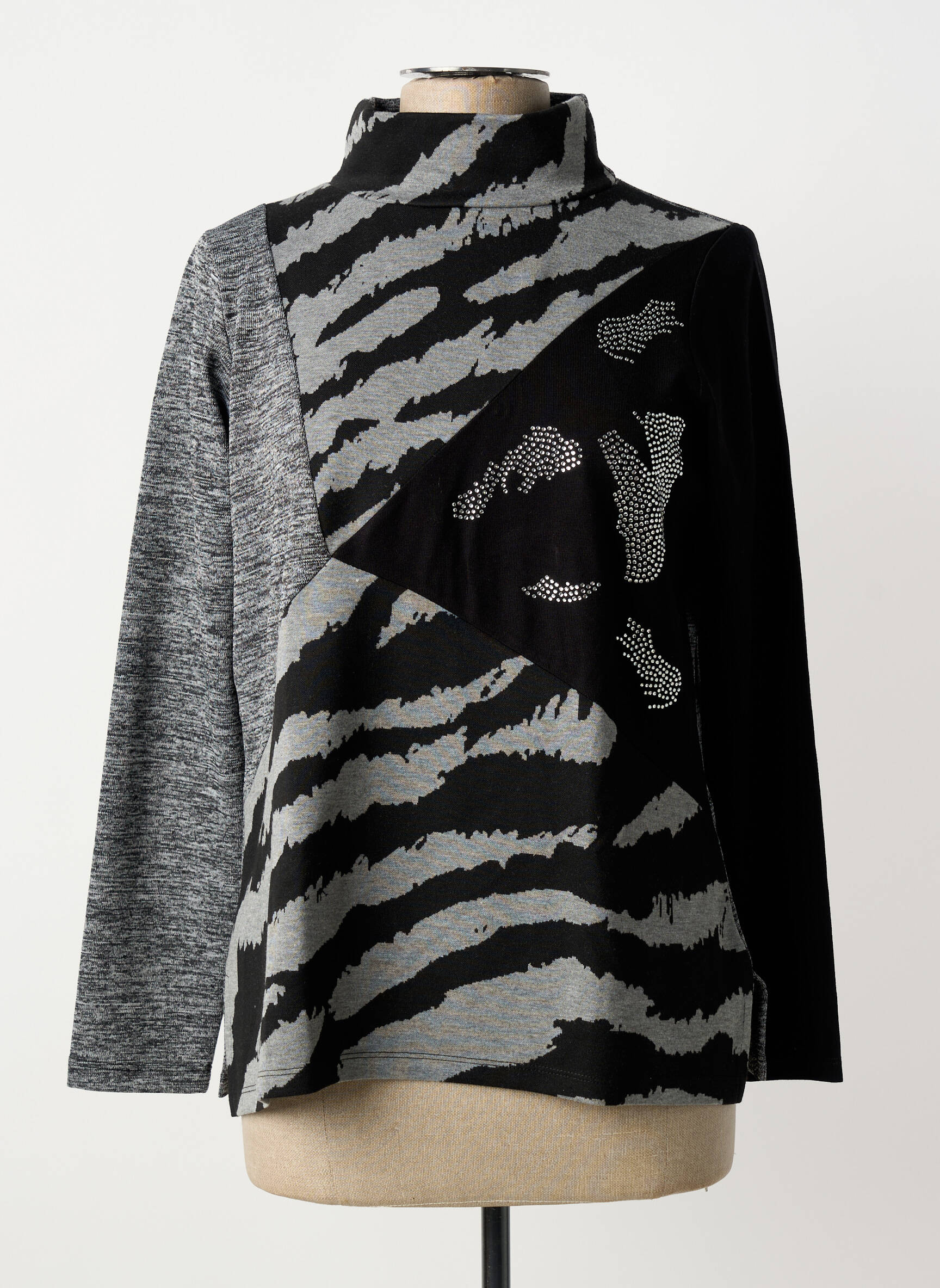 Top stretch manches longues gris MERI & ESCA femme