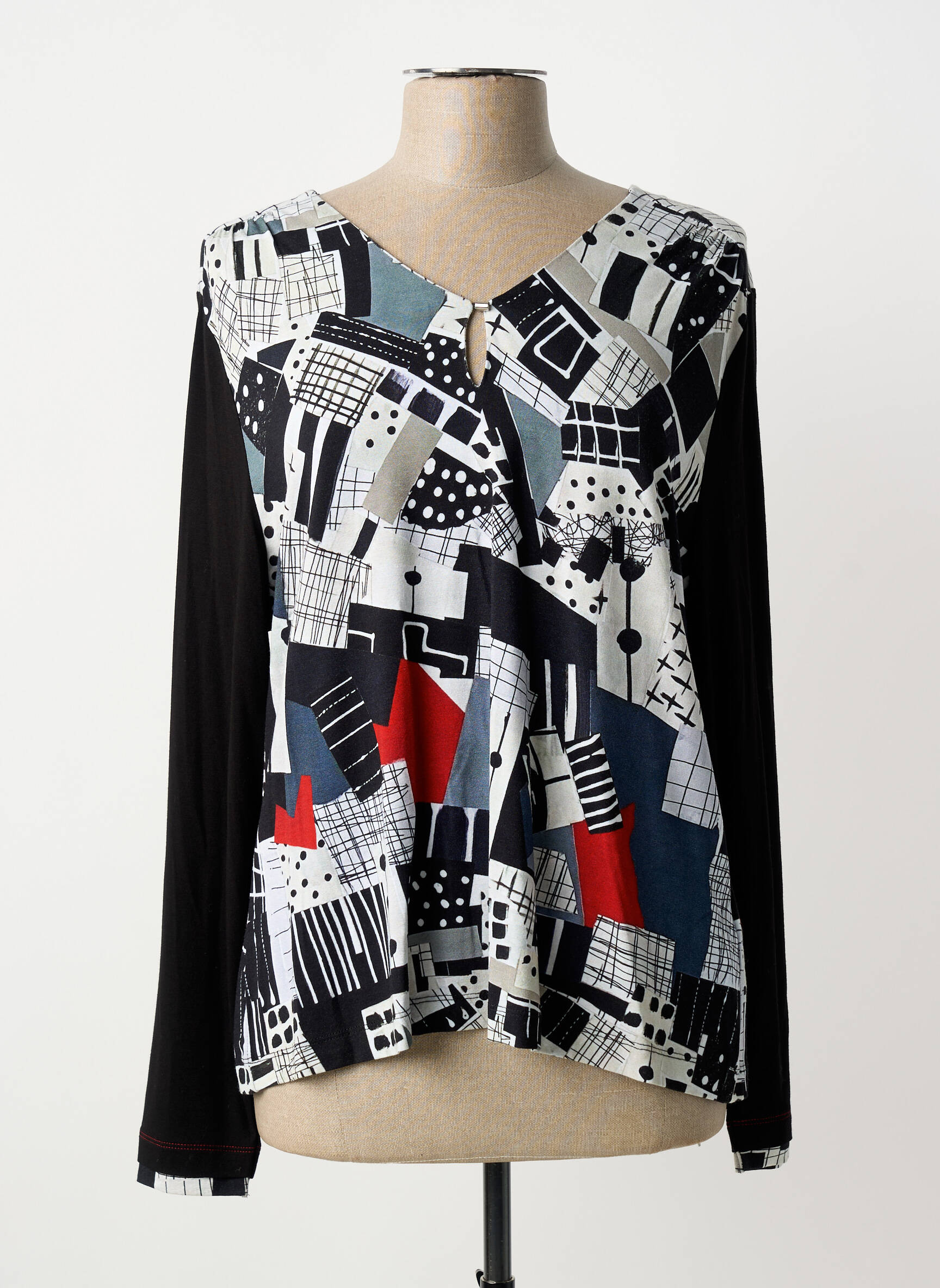 T-shirt manches longues manches longues noir DOLCEZZA femme