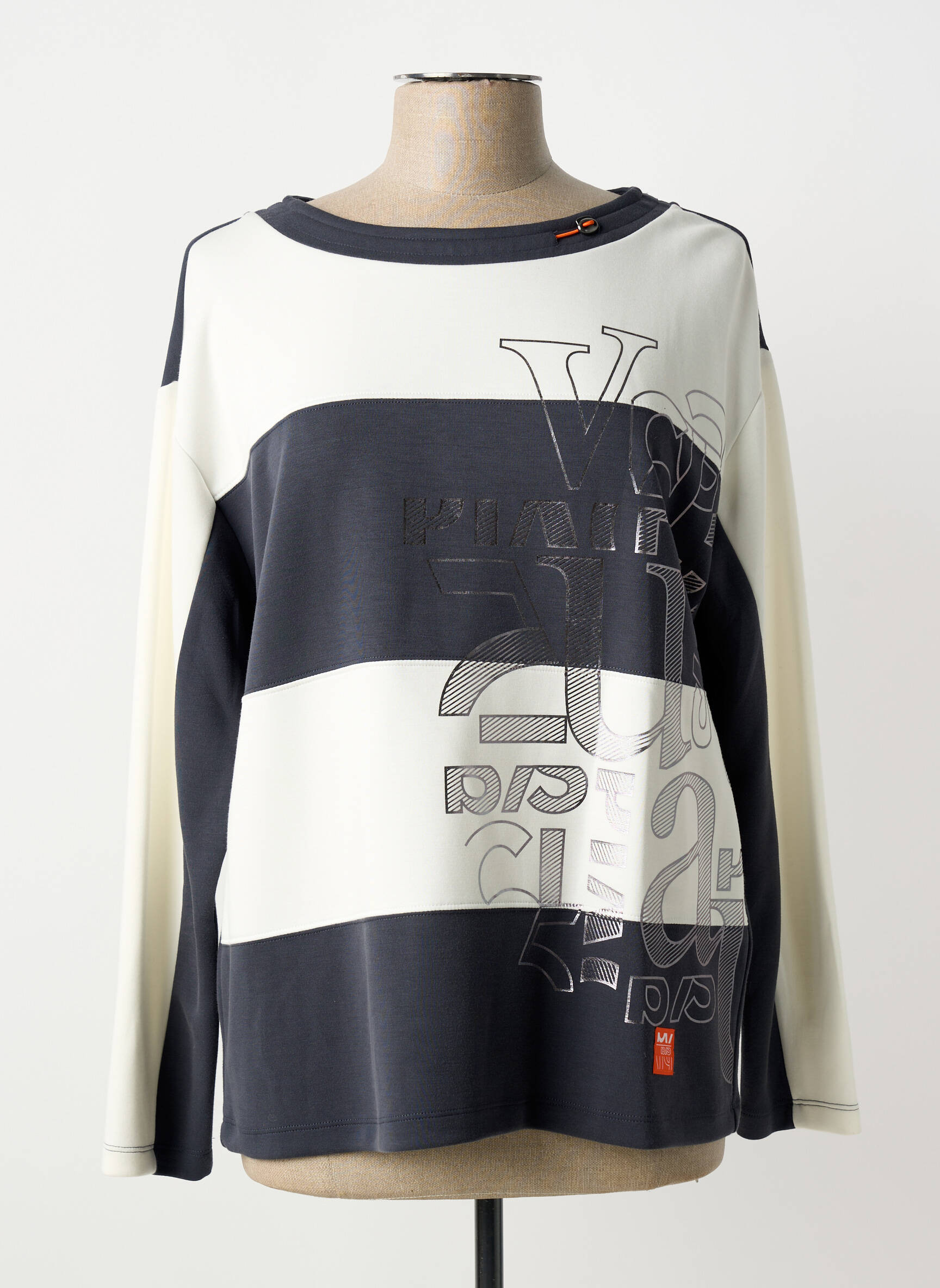 Sweat-shirt stretch manches longues gris BARBARA LEBEK femme