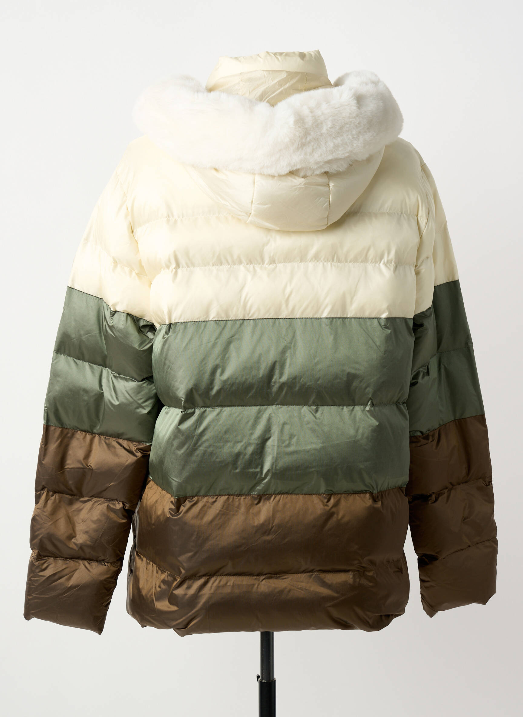 Doudoune poches a capuche beige REVER MILE femme