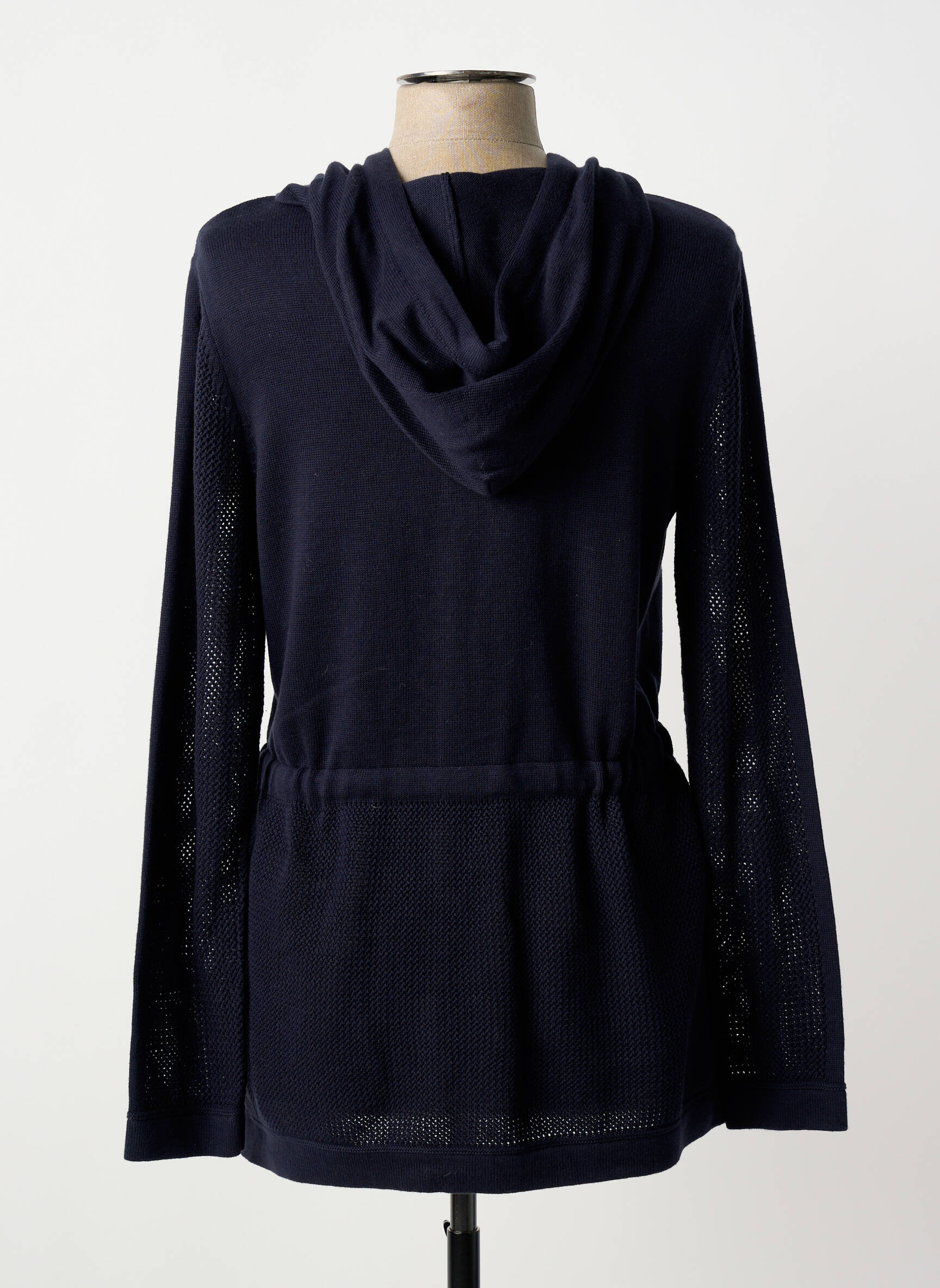 Gilet manches longues col rond bleu BARBARA LEBEK femme