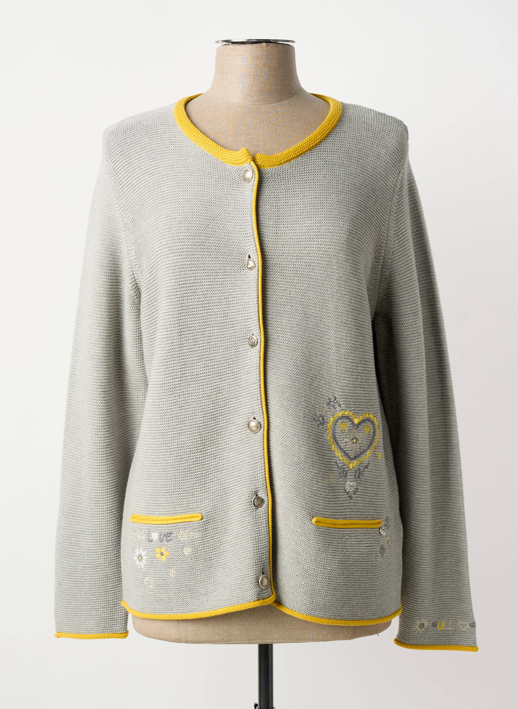 Gilet manches longues col rond gris RABE femme