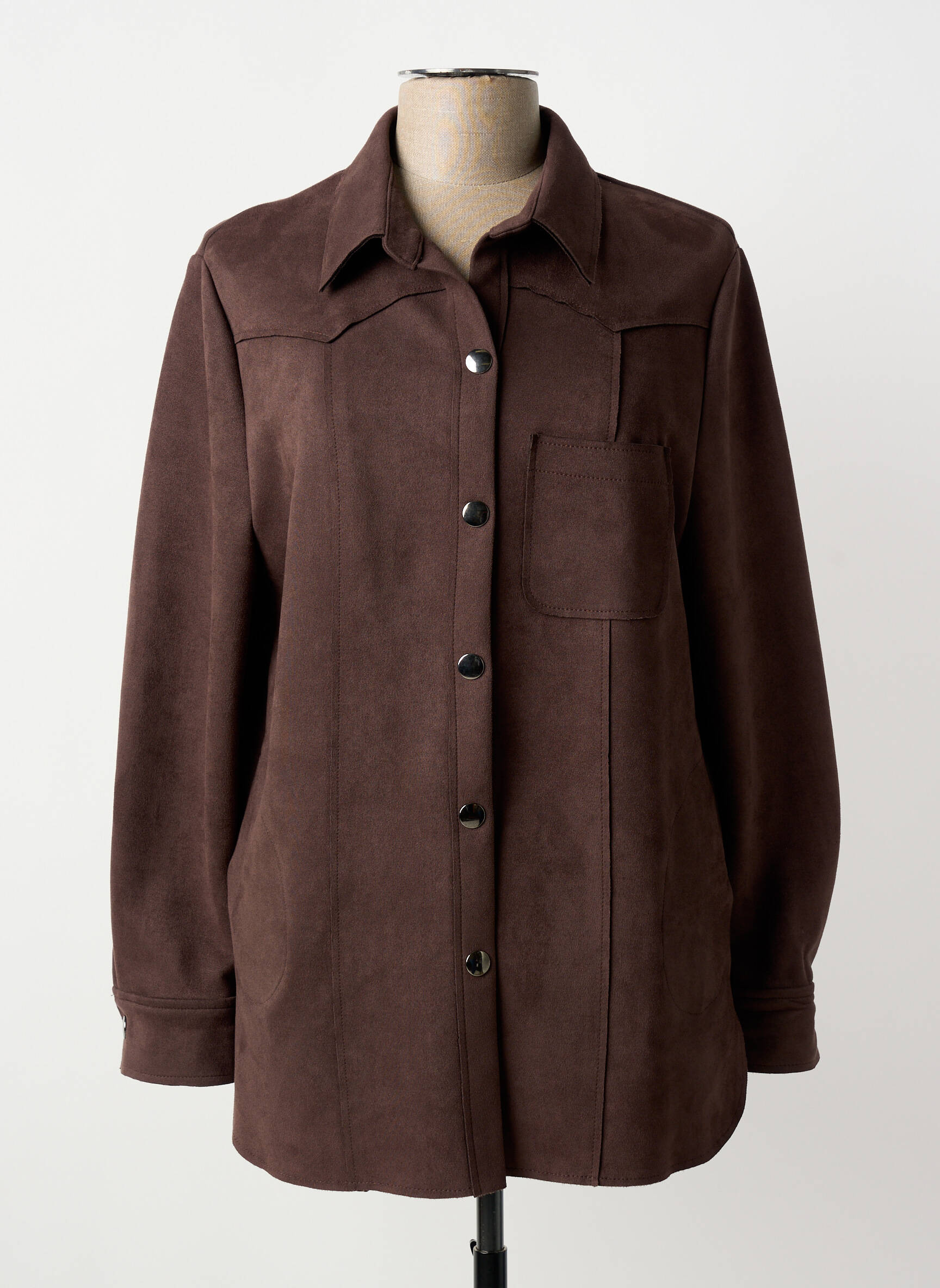 Veste casual tissage suedine marron FRANK WALDER femme