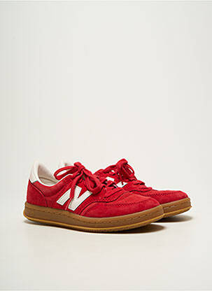 Baskets nubuck talon plat jusqu'à 3cm rouge NEW BALANCE femme