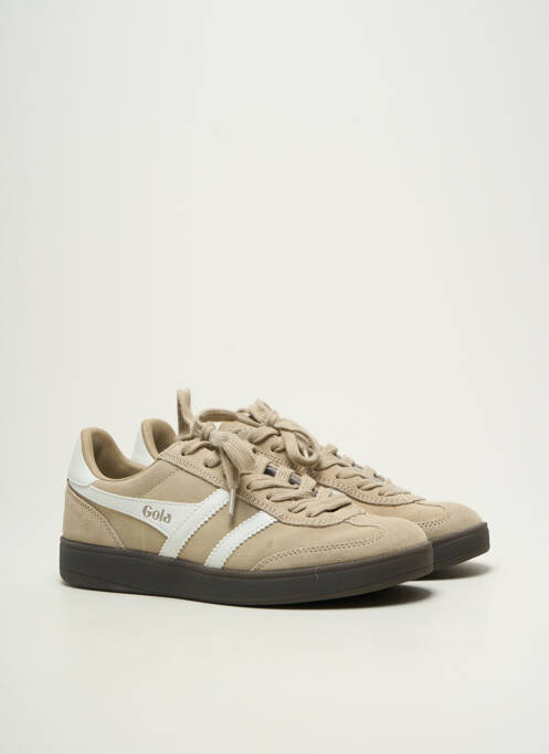 Baskets nubuck talon plat jusqu'à 3cm beige GOLA femme