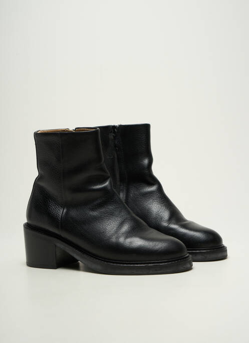 Bottines/boots matière lisse talon de 4 à 6cm noir M.MOUSTACHE femme