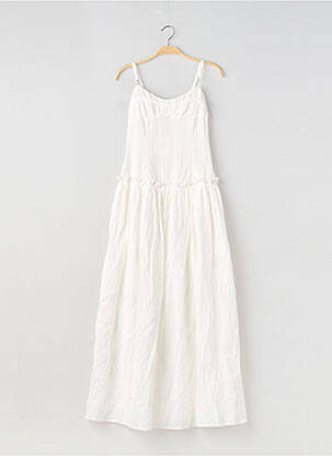 Robe longue manches bretelles ajustables fines bretelles beige PEPPERMAYO femme